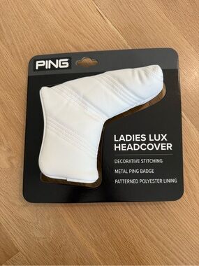 PING White Ladies Putter Headcover with Gold Accent